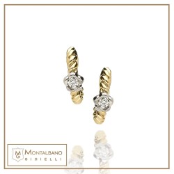 Orecchini Intrecci fiori piccoli oro 18kt